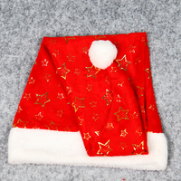 Cappello di Babbo Natale Extra Lungo 120cm in Morbida Flanella Rossa con Stelle Dorate Stampate