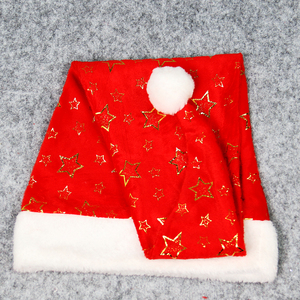 Chapeau de Père Noël en flanelle rouge douce avec impression d'étoiles dorées, extra long de 120 cm - Product Image 4