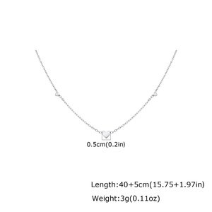 Factory Made Daily Wearing Simple Jewelry 18K Gold Plated Stainless Steel Heart Charm Necklace - Product Image 4