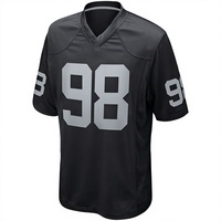 Atmungsaktives 100% Polyester Mesh American Football Trikot mit Wärmeübertragungsdruck, Kurze Ärmel, für Erwachsene, Individueller Name, Nummer, Logo, Übergröße