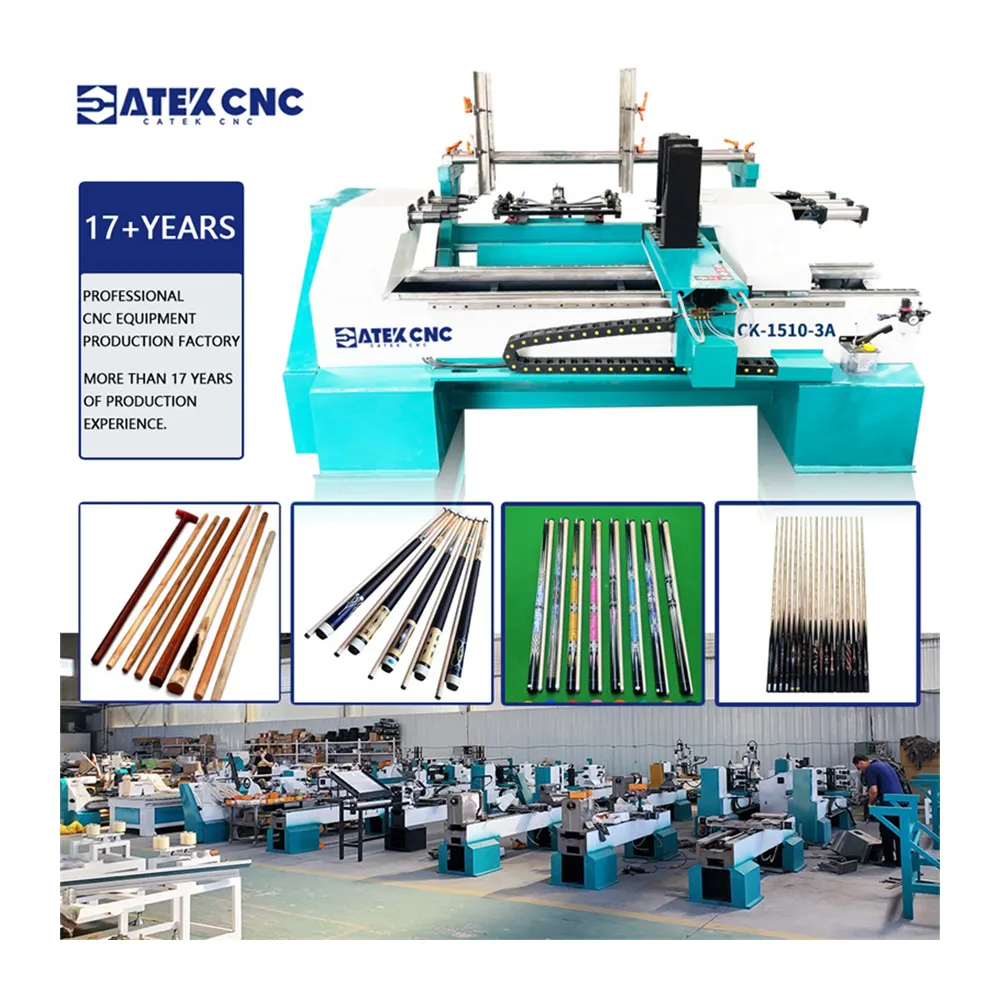 Hot sale 1510 High Precision cnc automatic feeding wood pool cue turning lathe machine with high quality