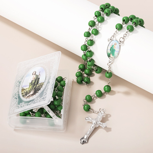 Tarjetas de Oración de <span class=keywords><strong>San</strong></span> <span class=keywords><strong>Judas</strong></span> <span class=keywords><strong>Tadeo</strong></span> con Juego de <span class=keywords><strong>Rosario</strong></span> Verde, Regalo Religioso Católico, Ideal para Devoción, Bautismo, Primera Comunión, 12 Uds. - Product Image 4