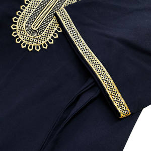 Túnica Marroquí Bordada Premium para <span class=keywords><strong>Hombre</strong></span>, Jubba Musulmana de Oriente Medio con Bolsillos Laterales y Adornos Dorados - Product Image 5