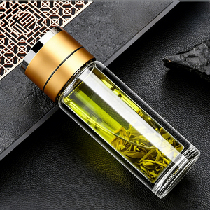 Bouteille d'eau portable en verre borosilicate <span class=keywords><strong>avec</strong></span> infuseur à thé, couvercle à ouverture rapide et <span class=keywords><strong>filtre</strong></span> intégré - Product Image 1