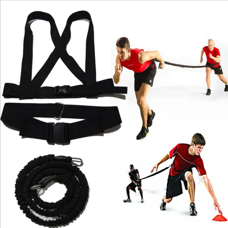 Cuerda de entrenamiento de látex de doble resistencia, pista de correr de campo con fuerza explosiva para pelota de partido de Fútbol, traje de Fitness físico