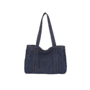 Sac fourre-tout décontracté en jean grande capacité pour femme, léger, avec fermeture éclair, polyvalent, idéal pour le shopping, les étudiants et les professeurs - Product Image 5