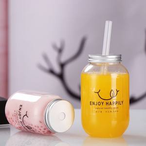 Botella de Plástico PET de 500 ml (16 oz) para Bebidas, con Tapa de Aluminio, Impresión de Pantalla Personalizable, Color Personalizable, para Té con Leche, Café, Jugo - Product Image 1