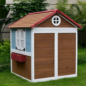 Cabane en bois jardin extérieur arrière-cour fête foraine pour enfants enfants usage domestique vente chaude maison en bois massif pour les enfants à jouer - Product Image 4