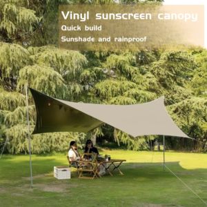Lona de Camping Impermeable Ultraligera Portátil DB con Postes, Poliéster 210T, Capa Única, Tipo V Trigonal, para Senderismo y Picnic - Product Image 3