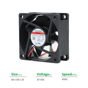 Ventilateur axial électrique SUNON MF60252V1-1000C-A99 60x60x25mm 24VDC 50mA 1.25W 4500RPM 23.5CFM à roulement Vapo pour armoire et onduleur, refroidissement, ODM 1 - Product Image 2