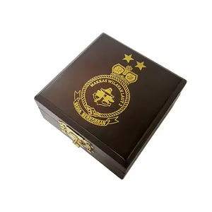Single 40m40m45mm60mm Coin Boxes Wooden Boxes For Coin Medals Storage Boxes With Hinged Lids And Locks