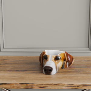 Atacado Personalizado Lifelike Animal Design Porcelana Vivid Jack Russell Terrier Cabeça De Cão Em Forma De Cerâmica Comida Água Kibble Pet Bowl - Product Image 5