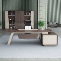 Bureau de direction convertible en L de luxe, design moderne, extensible, mobilier commercial modulaire