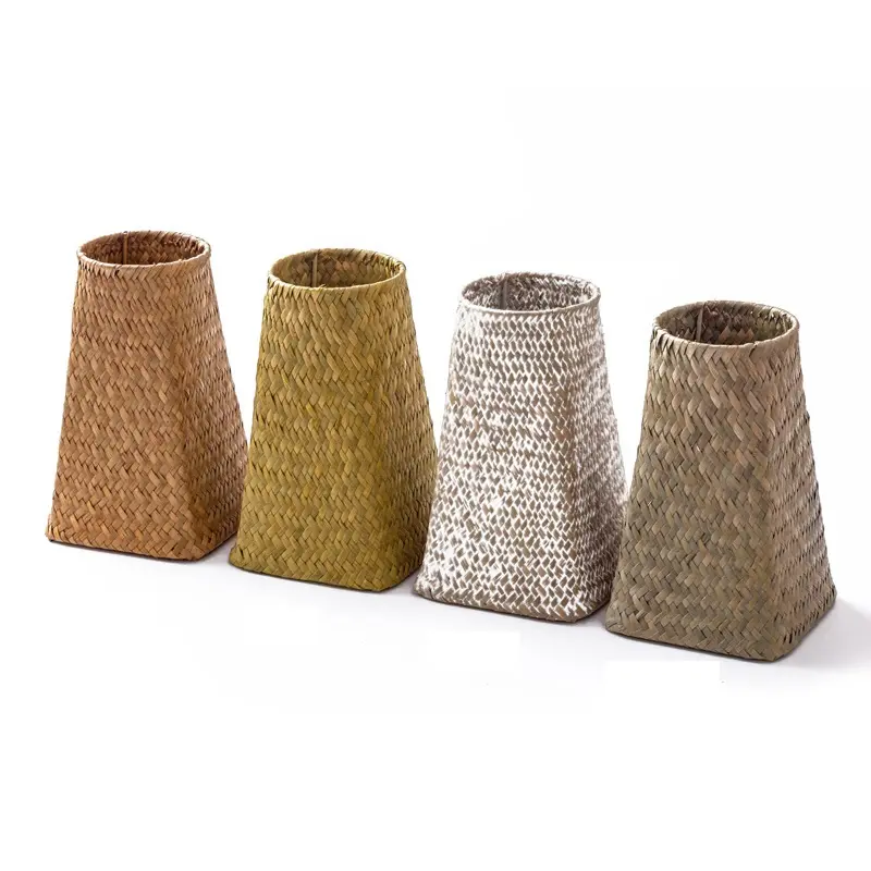 Robben – Vase décoratif tissé en paille naturelle, Vase à fleurs de Style rustique, panier de rangement pour cadeau