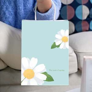 Sacs cadeaux de luxe en papier kraft brun écologique avec logo personnalisé KM pour l'emballage de bijoux - Product Image 2