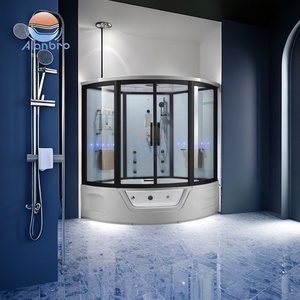 ห้องซาวน่าอบไอน้ำอะคริลิกทันสมัยในร่มพร้อมอ่างน้ำร้อนระบบนวดด้วยพลังน้ำ - Product Image 5