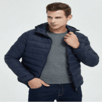 Haute qualité léger hiver hommes vêtements à capuche duvet de canard doudoune pour hiver coton tissu