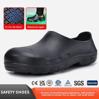 Chaussures de chef antidérapantes pour hommes de qualité SRC, résistantes aux perforations, imperméables, résistantes à l'huile, semelle extérieure légère en EVA ; faciles à mettre et à enlever