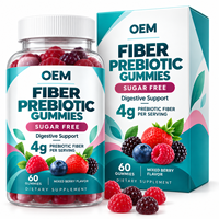 Gummies de fibres d'Inuline Premium aux baies mélangées, supplément prébiotique à la pectine pour le bien-être quotidien, fabricant OEM ODM en marque blanche