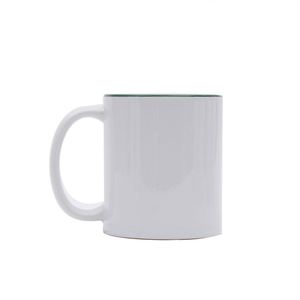 Mug en céramique à sublimation 11 oz, finition mate, avec bord coloré, vierge, pour transfert thermique, motifs personnalisés, cadeaux d'affaires - Product Image 1