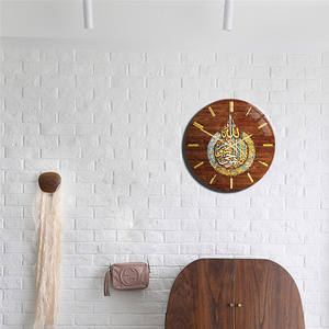 Horloge <span class=keywords><strong>murale</strong></span> à la mode pour femme musulmane, aïd, acrylique, ronde, décoration Vintage pour chambre à coucher, maison, facile à lire, rétro - Product Image 3