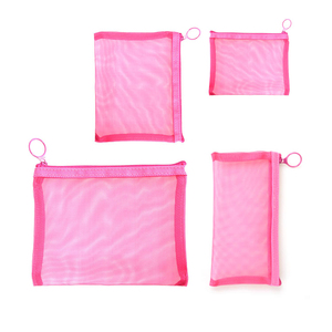 Tùy chỉnh kích cỡ màu hồng nylon lưới trang điểm mỹ phẩm túi dây kéo vẻ đẹp <span class=keywords><strong>Pouch</strong></span> - Product Image 6
