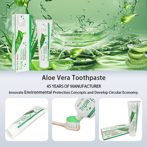 <span class=keywords><strong>Aloe</strong></span> Vera Kem Đánh Răng màu xanh lá cây OEM nhẹ nhàng nhạy cảm cho chăm sóc làm trắng hữu cơ tươi bạc hà có hương vị 100g tùy chỉnh - Product Image 2