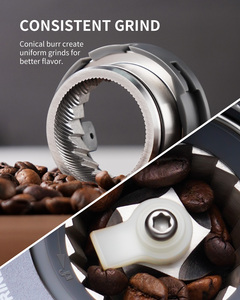 Conical <strong>Burr</strong> Espresso Coffee Grinder 51 Precise Settings Electric Mill with Portafilter <strong>Holder</strong>, 2-12 Cups Adjustable Grinder - Product Image 5