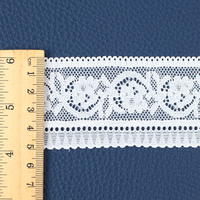 Stock 5-6.5cm Nylon Blanc Élastique De Luxe Dentelle Tissu pour Robe de Mariée À La Main DIY Crochet Dentelle Garniture