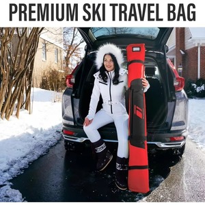 Échantillon gratuit : Sac de voyage de luxe personnalisé en nylon premium, exceptionnel, à double roulettes et rembourré pour planche de ski - Product Image 6