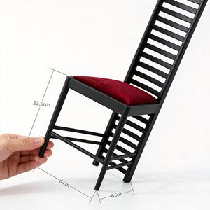 Série de chaises miniatures de collection muséale des années 1970, dossier haut, <span class=keywords><strong>Cassina</strong></span> Hill House, mobilier miniature pour <span class=keywords><strong>maison</strong></span> de poupée 1/6 - Product Image 1