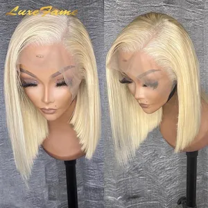 Cheap 613 Blonde Colored Bob Wig Raw Peruvian Virgin Hair Wig Transparent Bob Full Lace Wig Short Bob Wigs Human Hair Lace Front