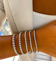 Bracelet tennis en argent sterling 925 Redleaf Jewelry avec moissanite 2mm 3mm 4mm pour femme – Vente en gros
