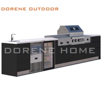 Cuisine extérieure complète en acier inoxydable Dorene 2026 avec barbecue et réfrigérateur intégrés