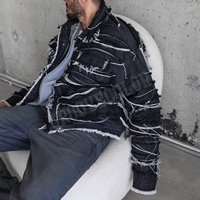 Veste en jean surdimensionnée vintage lavée et délavée de haute qualité, personnalisée, streetwear YSJY OEM, avec broderie de patch pour hommes