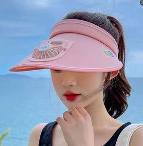 Women's Acrylic Multi-Panel Sporty Anti-Ultraviolet Rechargeable Fan <b>Hat</b> <b>Summer</b> Outdoor Sunscreen Sunshade Big Eave Casual Top - Product Image 2