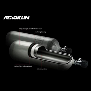Certificado CE <span class=keywords><strong>4500</strong></span> Psi cilindro de fibra de carbono 300bar 3L tanque de botella de fibra de carbono tanques de aire de fibra de carbono - Product Image 5