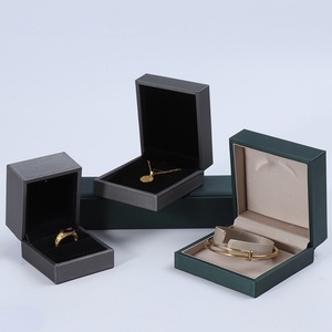 Wholesale Champagne PU Leather Ladies Round-corner Flip Bracelet Necklace <b>Ring</b> Women Jewelry <b>Boxes</b> with Velvet Insert - Product Image 6