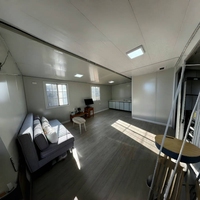 Kit de maison conteneur extensible à double aile préassemblé avec salle de bain, cuisine et chambre, montage DIY pour appartement ou bureau
