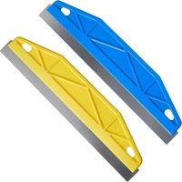 Spatule à mastic 2-en-1 en acier inoxydable, coupe-papier peint, lame graduée, lisseur, outil pour plaques de plâtre