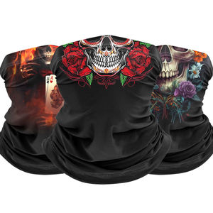 للبيع بالجملة وشاح شبكي شبكي قابل للتنفس عالي المرونة للصيف بتصميم جمجمة مع تصميم جمجمة تبريد للحجاب للحماية من الشمس - Product Image 2