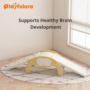 Ensemble <span class=keywords><strong>d</strong></span>'<span class=keywords><strong>escalade</strong></span> et de glisse pour bébé en HDPE avec deux toboggans et une barre <span class=keywords><strong>d</strong></span>'équilibre - Aire de jeux de dessin animé pour tout-petits, entraînement de la coordination œil-main - Product Image 6