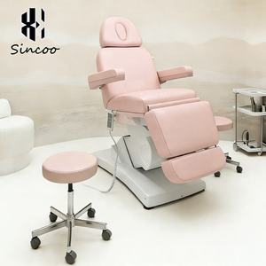 Electric Lift Modern <b>Foldable</b> 3 Motor PU Leather Beauty Salon Spa Facial Bed <b>with</b> Adjustable <b>Legs</b> & Backrest - Product Image 1