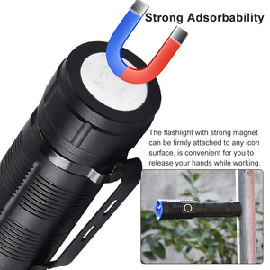 Siêu sáng <span class=keywords><strong>LED</strong></span> Đèn pin 10W <span class=keywords><strong>LED</strong></span> Type-C USB có thể sạc lại 4 chế độ Zoomable 3000 lumens <span class=keywords><strong>Torch</strong></span> Chất lượng cao ngoài trời khẩn cấp - Product Image 3