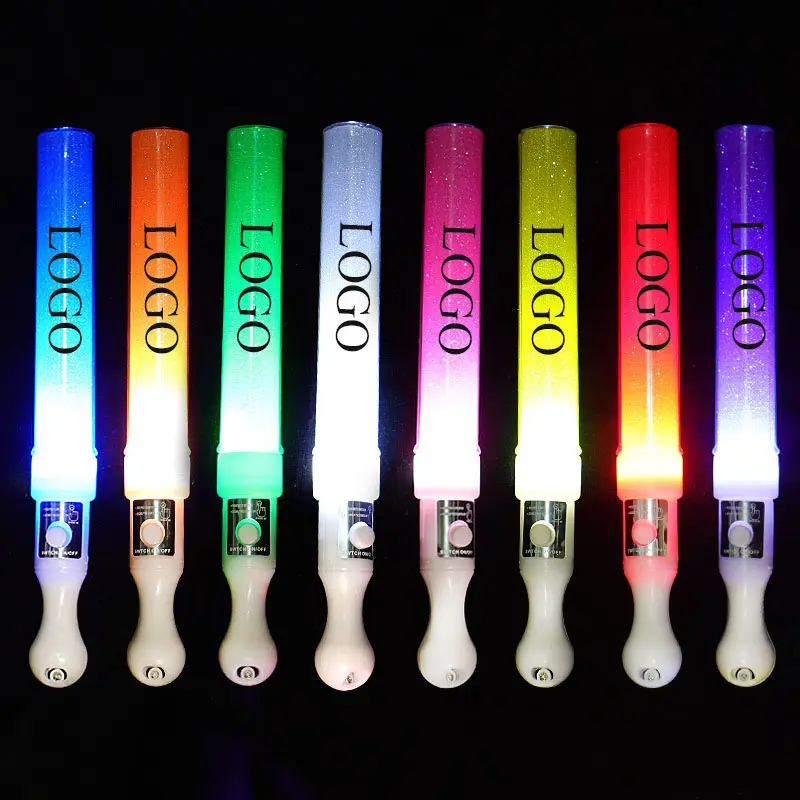 Barras luminosas Led de colores para fiesta, palos luminosos con impresión de logotipo personalizado, venta al por mayor de fábrica, para regalo de promoción