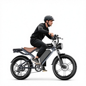 Moto électrique rétro à batterie lithium 48V 1500W, pneus larges, freins à disque, 20 pouces, en stock, livraison directe usine, transfrontalier - Product Image 1