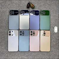 Coque de téléphone mate à grande fenêtre galvanisée de couleur originale pour Iphone 16 15 14Pro Max 11 12 13 Film protecteur de lentille en verre