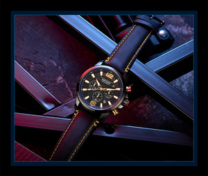 Nouvelle montre pour homme, chronographe multifonctionnel, bracelet en cuir véritable, montre-bracelet sport à quartz - Product Image 4
