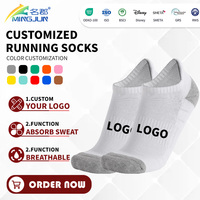 Chaussettes de course personnalisées pour adultes en gros, avec coussin épais, soutien de la voûte plantaire, renforcement talon-orteil, séchage rapide, coton et élasthanne, logo d'équipe, OEM