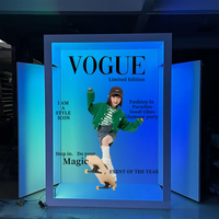 Fondo de Fotografía Personalizado al por Mayor de 6.3 Pies por 5.4 Pies para Cabina de Fotos, Iluminación LED RGB Vogue Degree, Fondos para Cabina de Fotos de Revista